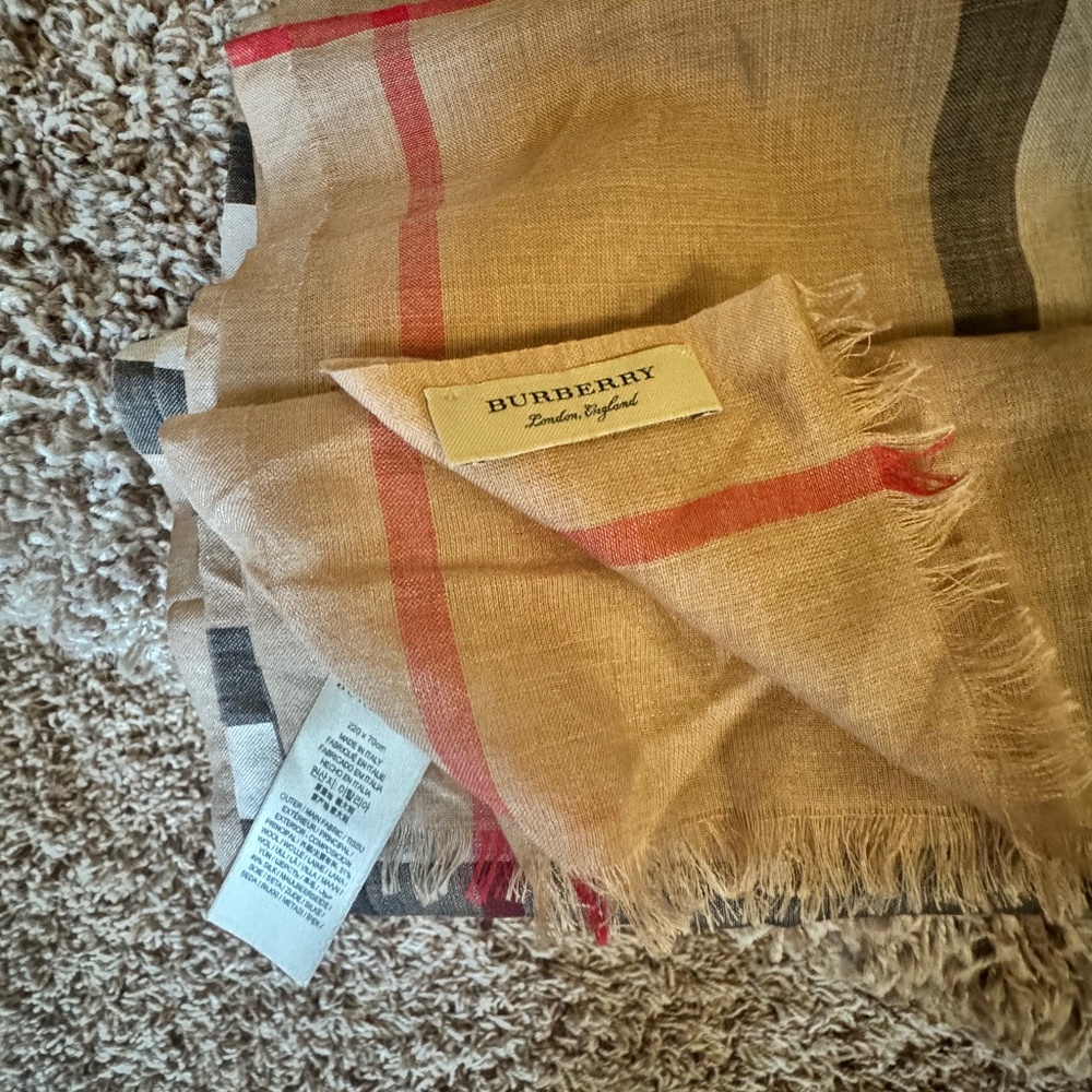 Burberry giant check print wool & silk scarf